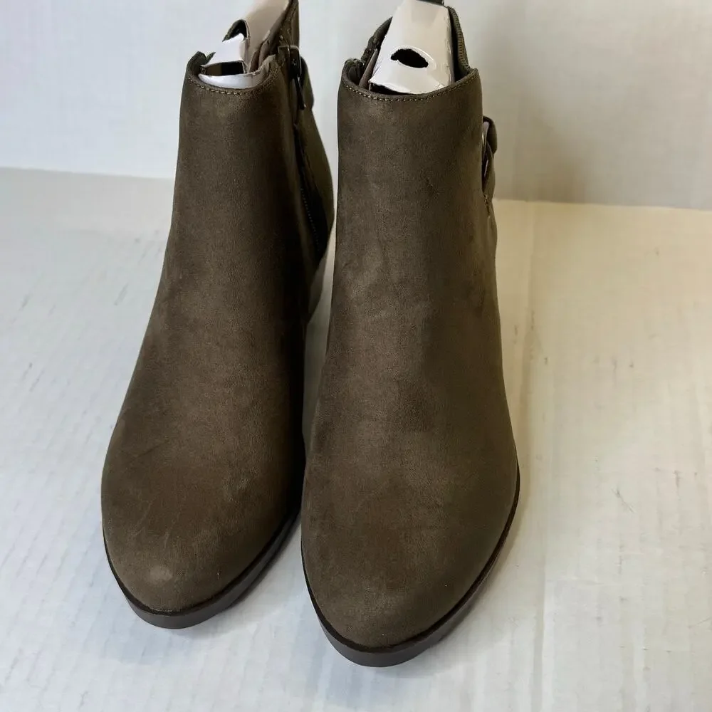 Market & Spruce Kaili Bootie in Olive Green NEW Size 7.5
